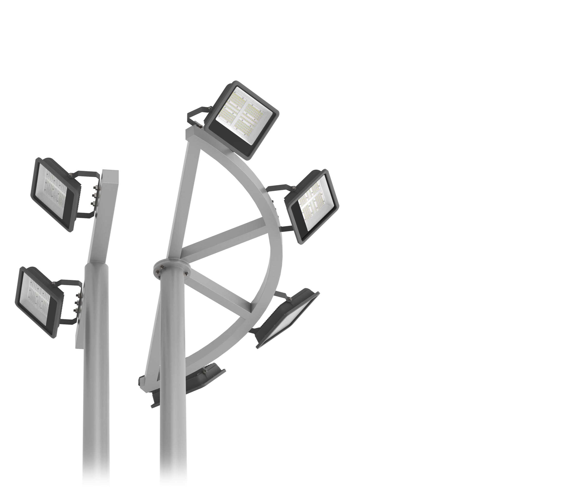 Golden Bright Octagonal Flood Lighting Pole 01