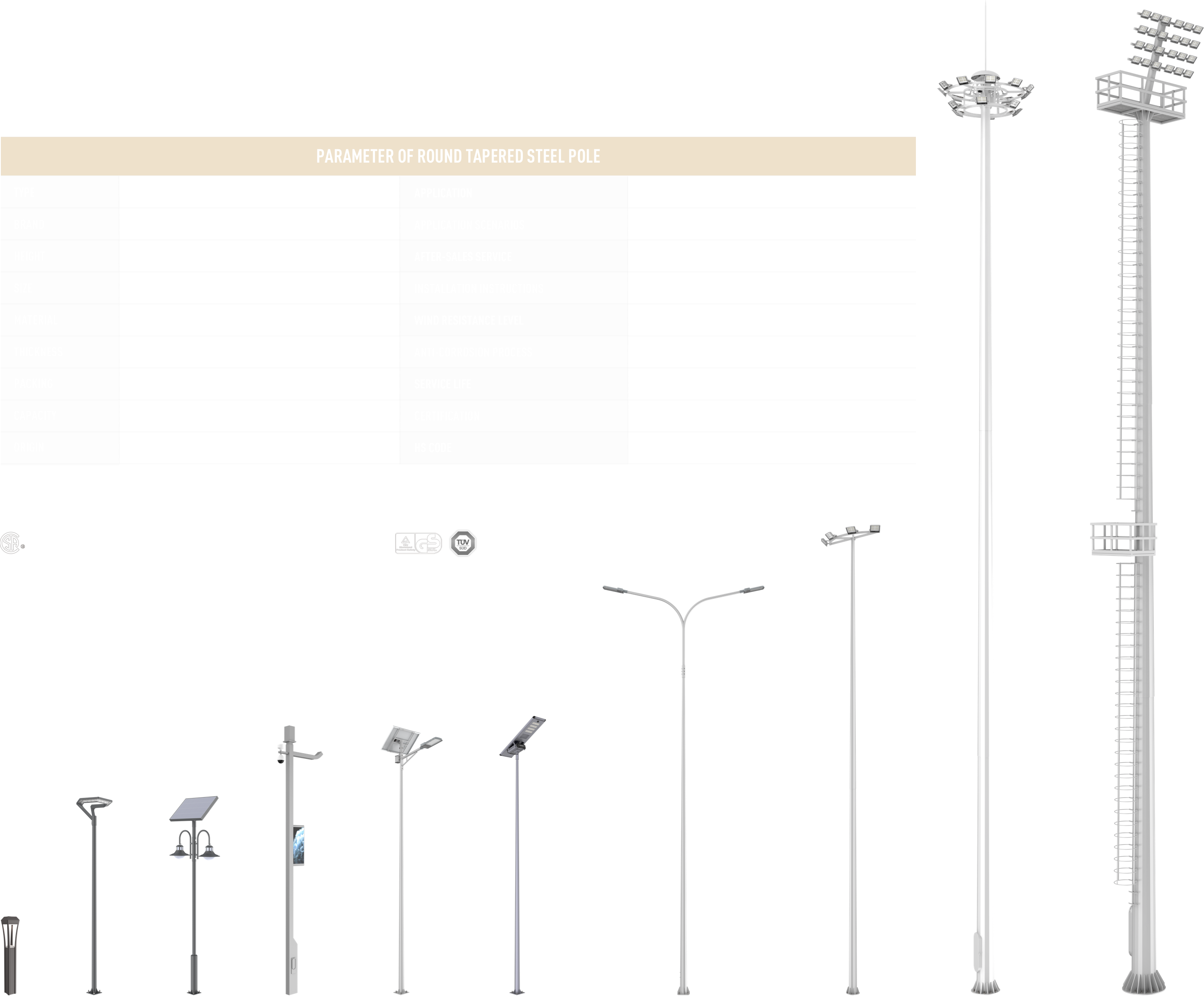 Golden Bright Steel Pole 02